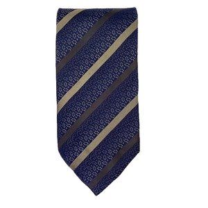 Lamberti Tie‎ Silk Made in Italy Blue Stripe Mens